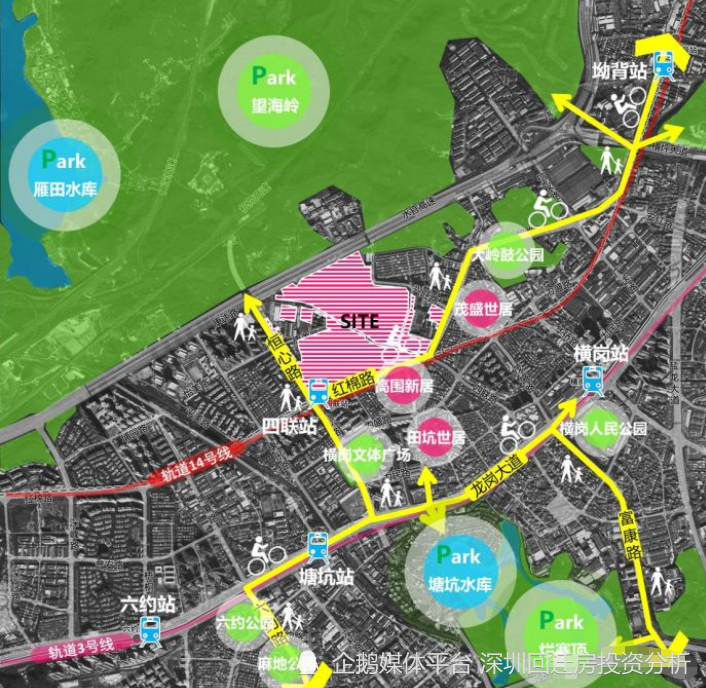 龙岗横岗四联排榜村恒大集团城市更新14号线地铁口零距离