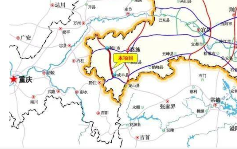 利川至咸丰高速公路, 简称利咸高速,线路全长84.