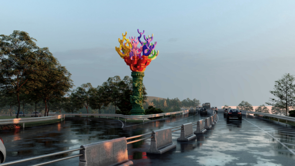 雕塑设计方案鸟瞰图平面图项目区位与现状迎宾门户景观打造具有惠建