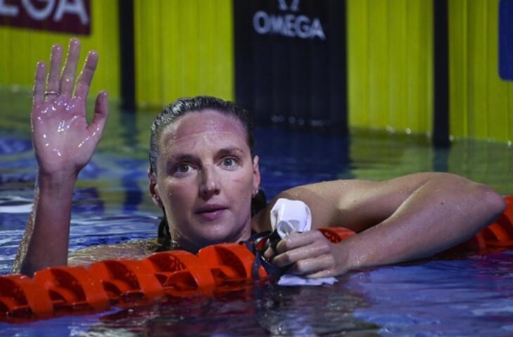 女子100米蛙泳预赛,欧洲纪录保持者,英国选手道森没有出场.