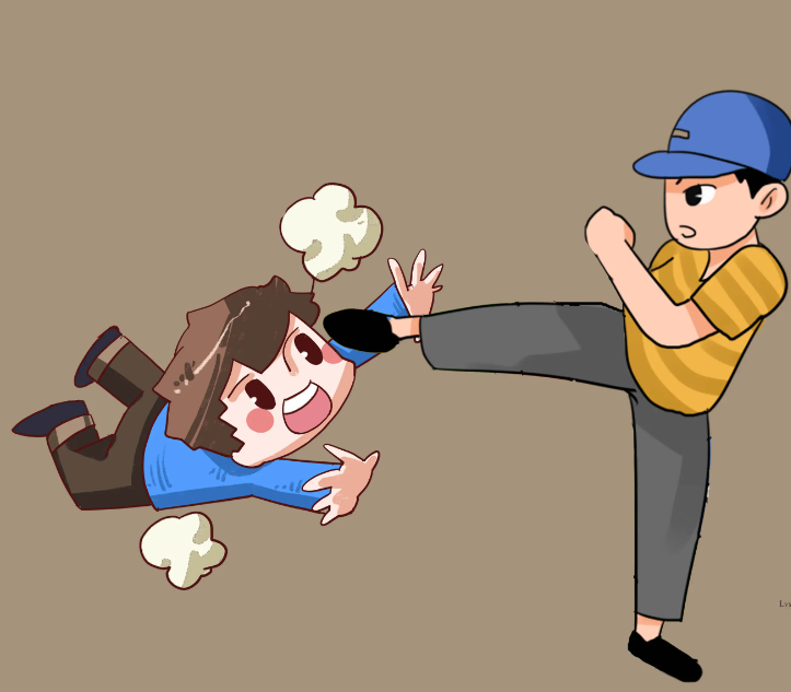 猛烈地撞击了一下,随后之前打人的女子又朝着受害人的头部打了过去