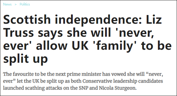 特拉斯：“不允许英国‘家庭’分裂”，苏格兰示威者：“保守党滚出去！”