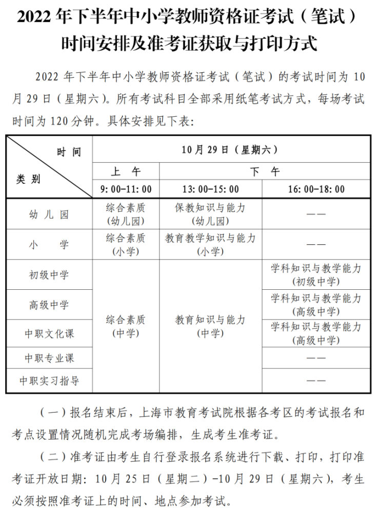 中小学教师资格考试（笔试）上海考区9月2日起报名 第1张