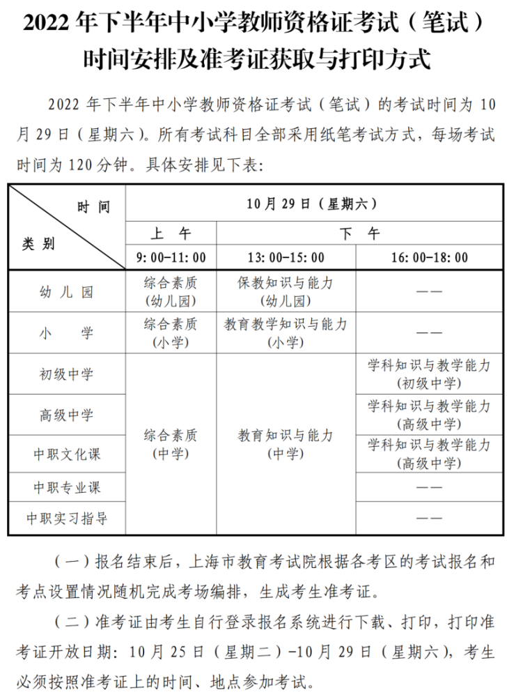 中小學(xué)教師資格考試（筆試）上?？紖^(qū)9月2日起報(bào)名