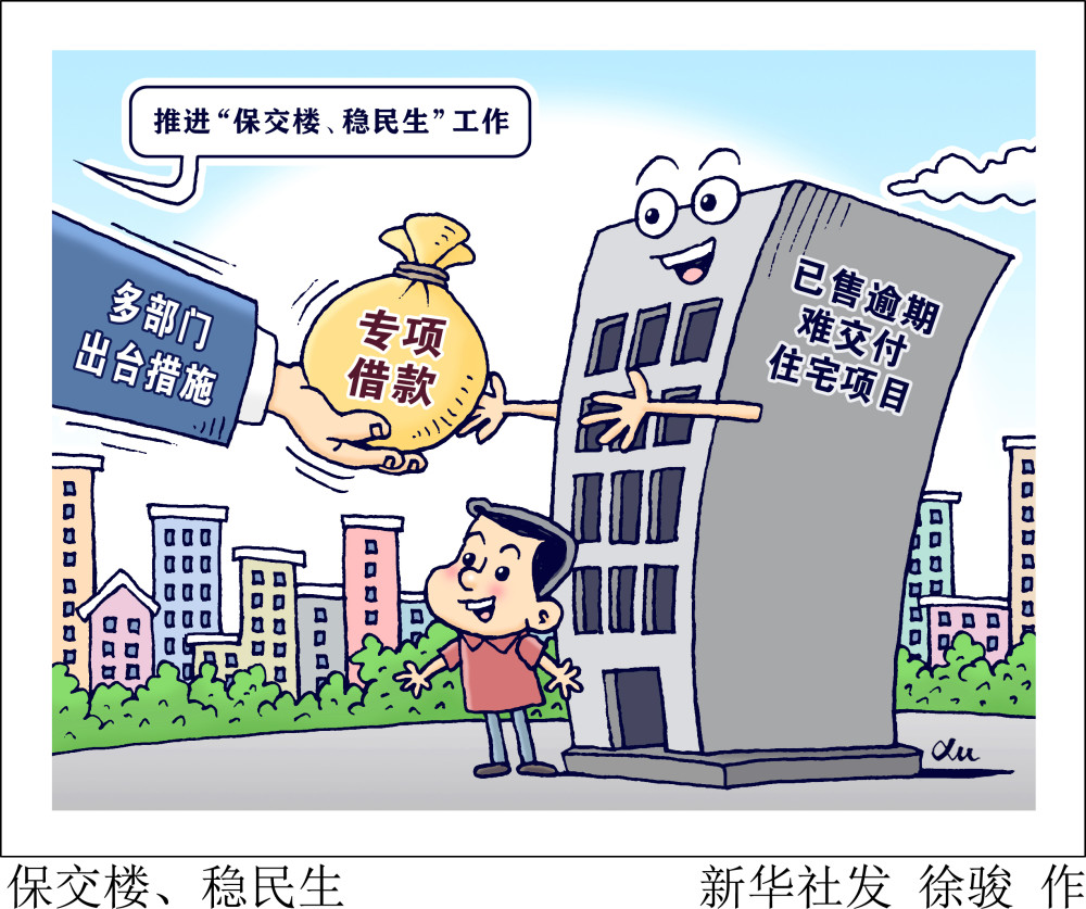 图表漫画经济保交楼稳民生