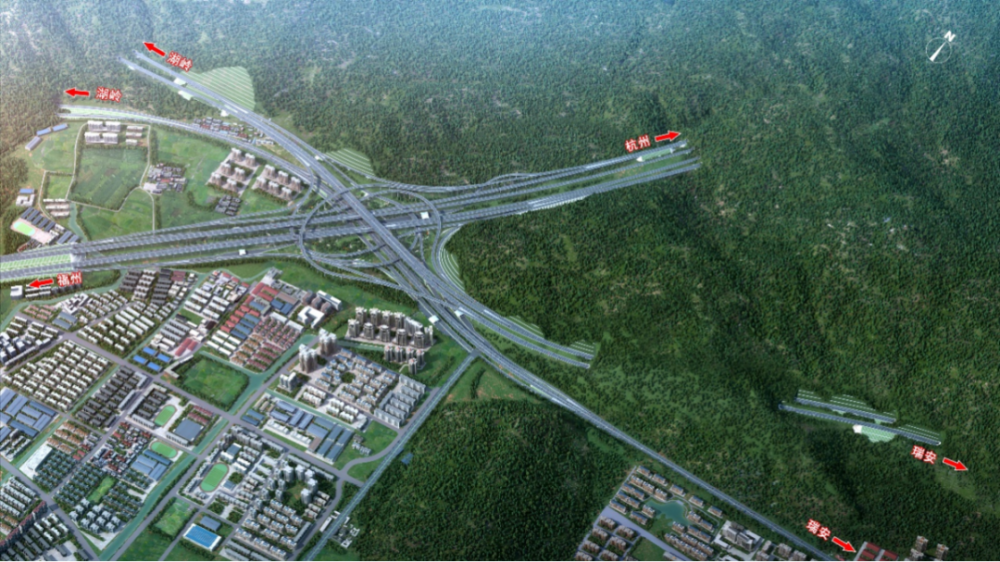 实现与甬台温高速公路复线交通转换瑞安东枢纽该项目总投资约189.