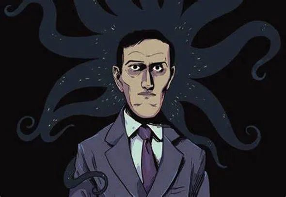 美国恐怖科幻与奇幻小说作家洛夫克拉夫特漫像