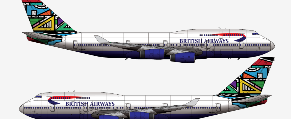 本厂长绘制的英国航空公司g-bnlm号波音747-400客机细节5因此,该名