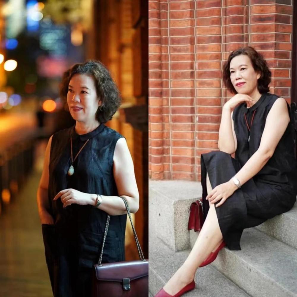 穿裙就学这位中国大妈:裙长过膝,搭配这些配饰,身材微胖也优雅插图7