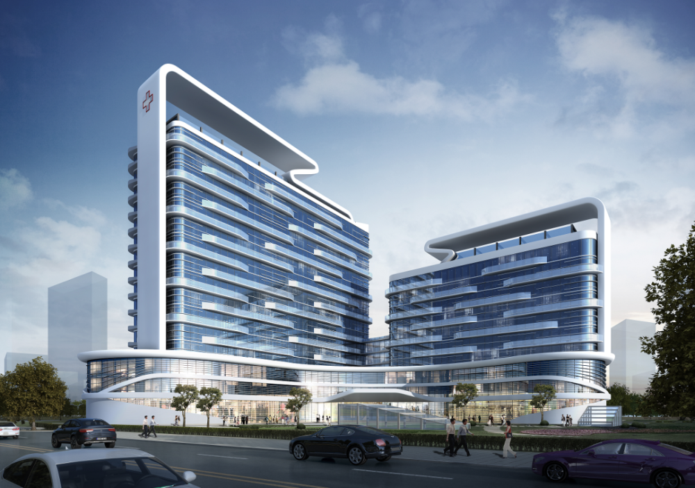 效果图市六医院现有总建筑面积约3.