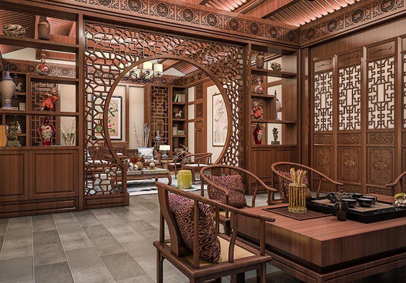 中式红木装修,留有东方禅意风骨的雅致空间_腾讯新闻