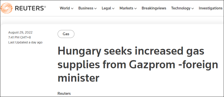 匈牙利外交部长警告：意识形态信念不会让欧洲人在冬天感到温暖