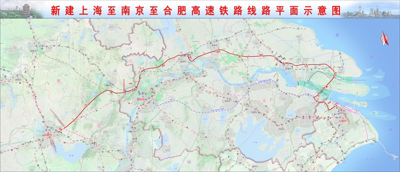北沿江高铁示意图 江苏省交通运输厅供图项目正线长度553