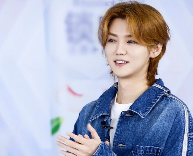 鹿晗从未让人失望过,一身深蓝色牛仔套装,配上金黄色狼尾发型,酷帅有