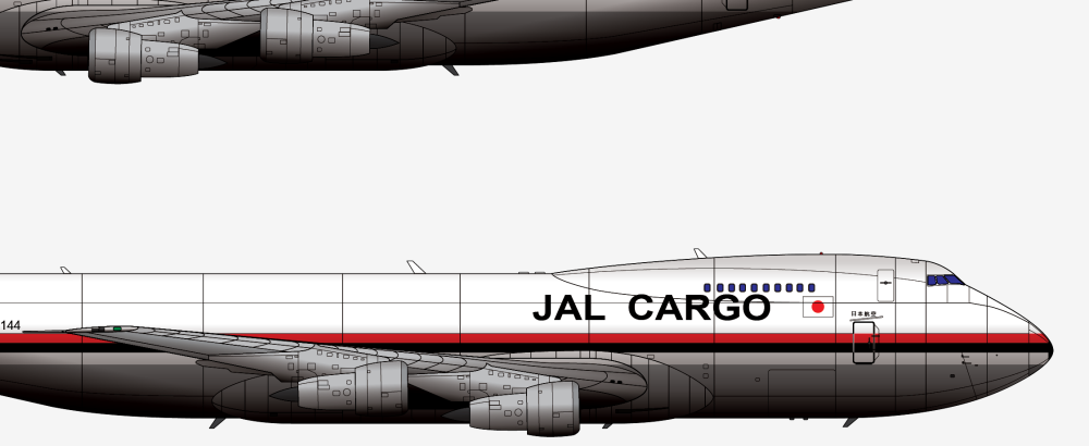 本廠長繪製的日本航空ja8144號波音747-200f貨機細節3本廠長繪製的