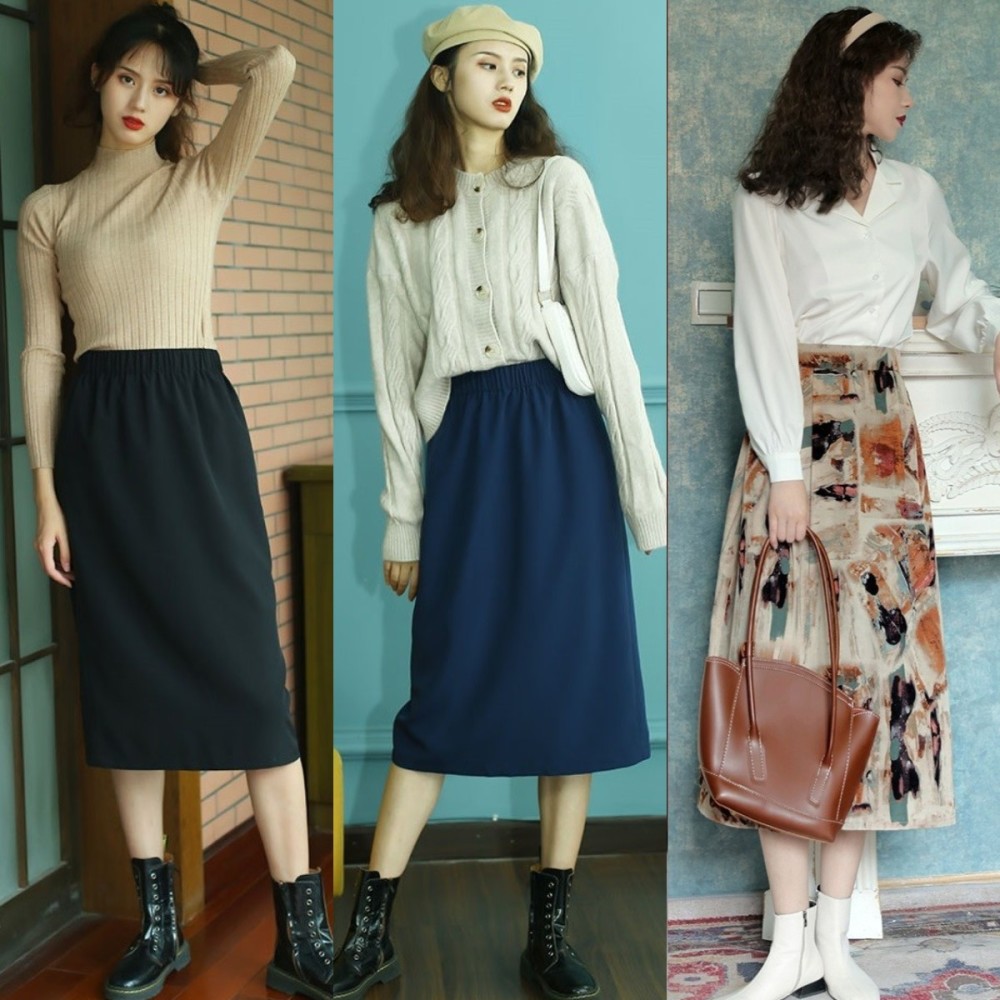 裙子 低跟鞋,秋天这样穿,优雅还很显高,适合小个子插图6