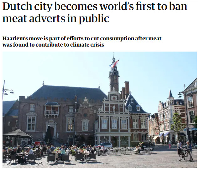 全球首个！荷兰一城市考虑禁止在公共场所播放肉类广告