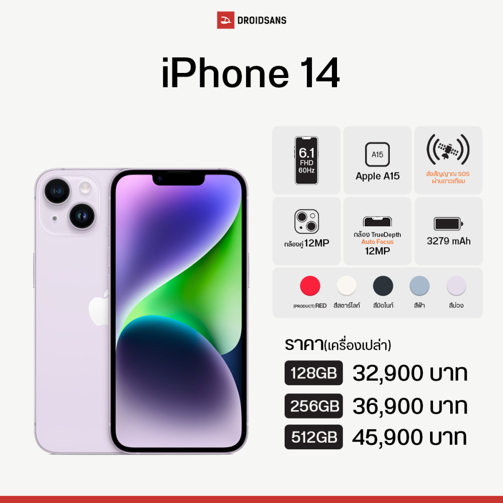 iphone 14 pro:41900铢起,9月9日预售,9月16日发售;4.