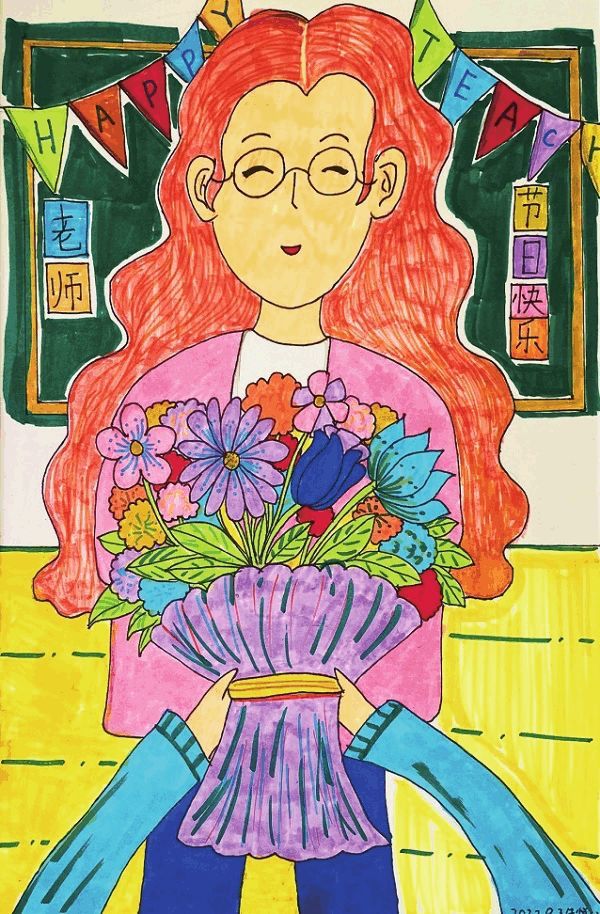 教师节"画"恩师,看小画师们如何用画笔送祝福!