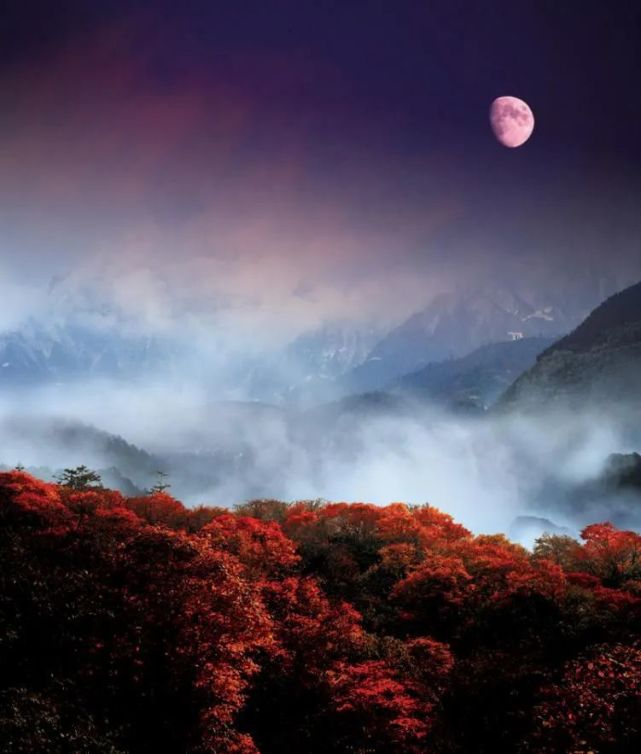 千变万化,风情万种不同时间,不同地点,不同角度峨眉月,最千变幽静明亮