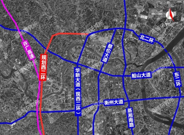 衡阳市二环路明细图图片