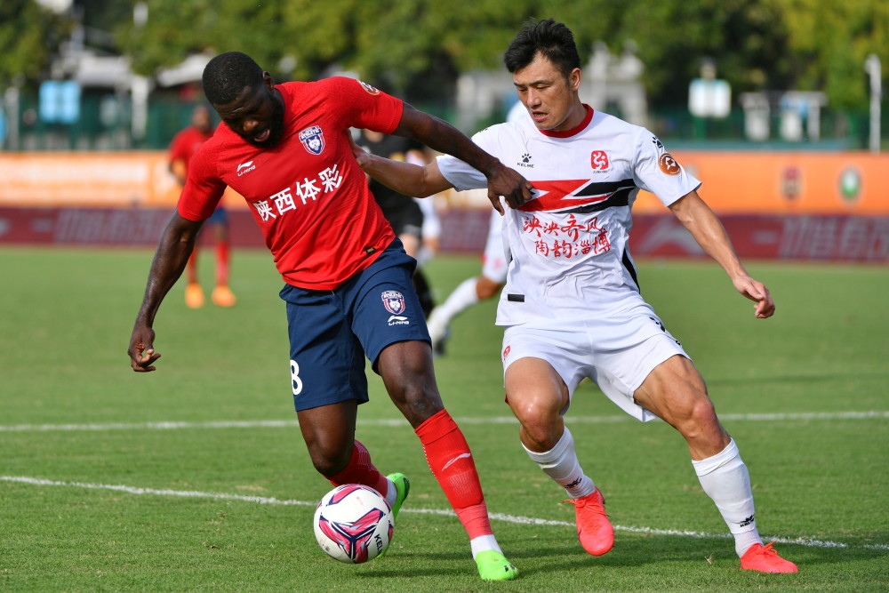 体育足球中甲陕西长安竞技胜淄博蹴鞠