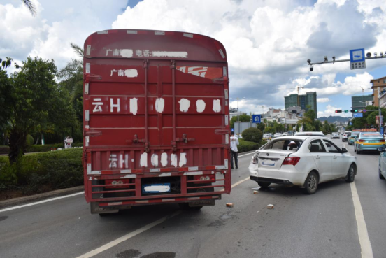 辛某某驾驶车牌号为云hkgxxx小型汽车,在广南县北宁路与北坛路岔口与