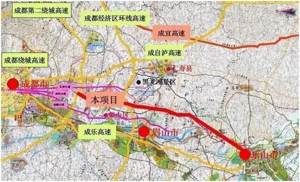 天府新区经眉山至乐山高速公路项目线路图——727272项目概况