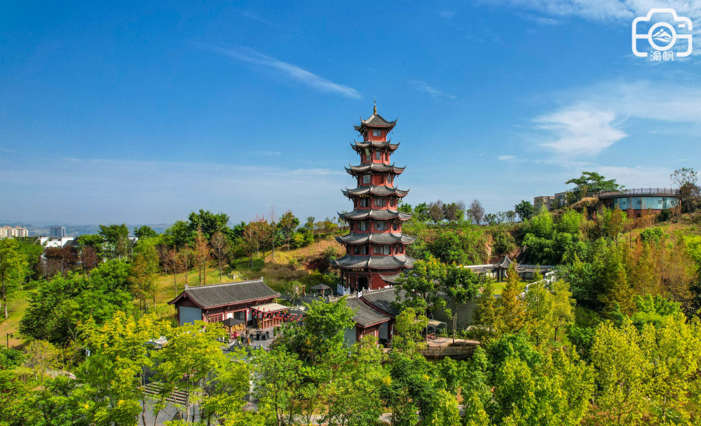 双桂湖垂云北观昔日梁山八景被日机炸毁今朝重建成最美观景台