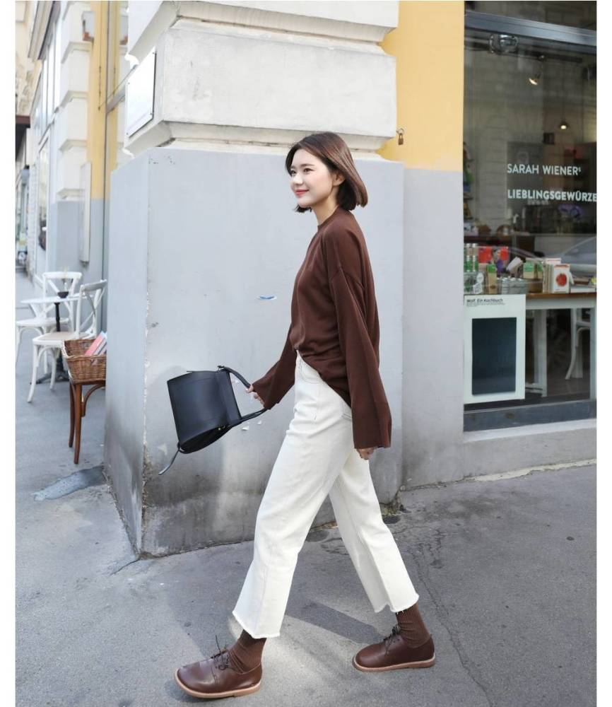 你的秋天缺少一条"米色"裤子,这样搭上衣,鞋子,时尚气质插图8