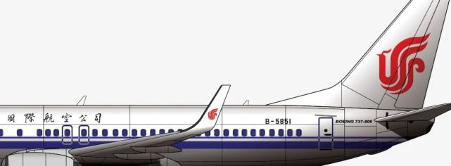 本厂长绘制的中国国际航空公司b-5851号波音737-800客机细节1不久