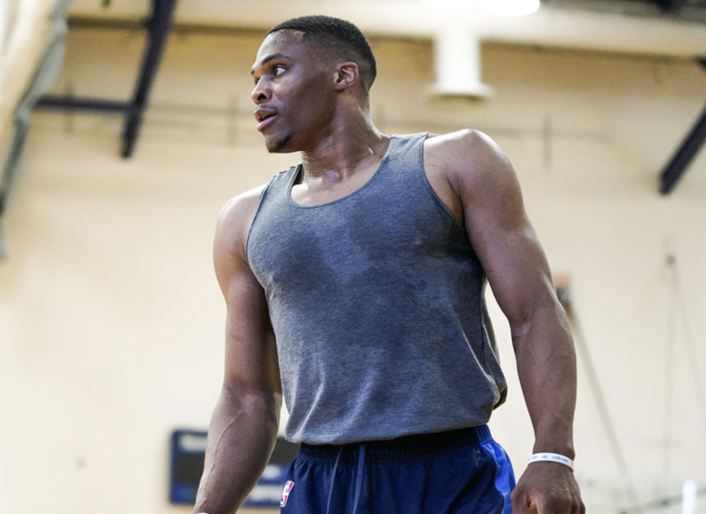 威少现身纽约化身时尚达人狂秀健硕肌肉詹姆斯为他点赞