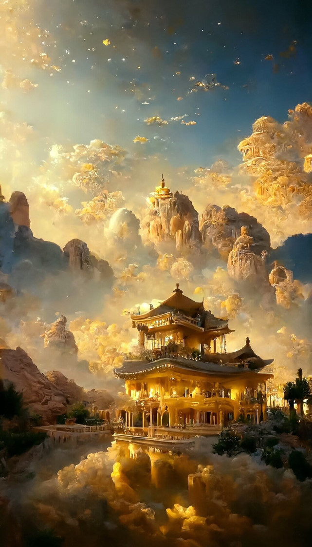 "海市蜃楼"ai绘画"沙漠之城