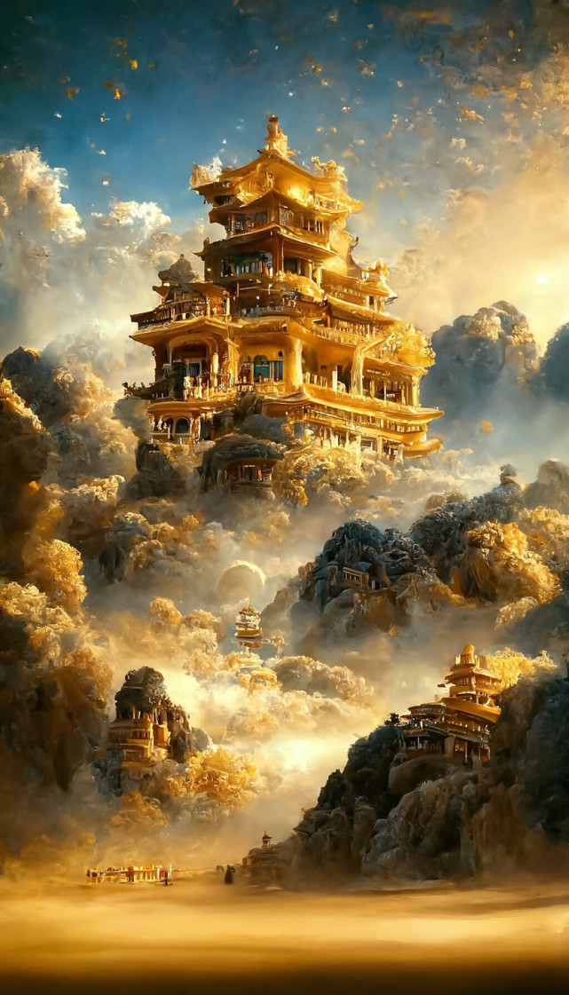 "海市蜃楼"ai绘画"沙漠之城