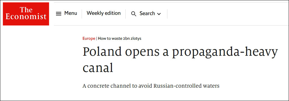 英媒：波兰斥资4亿美元造新运河绕开俄罗斯，但可能是“浪费”