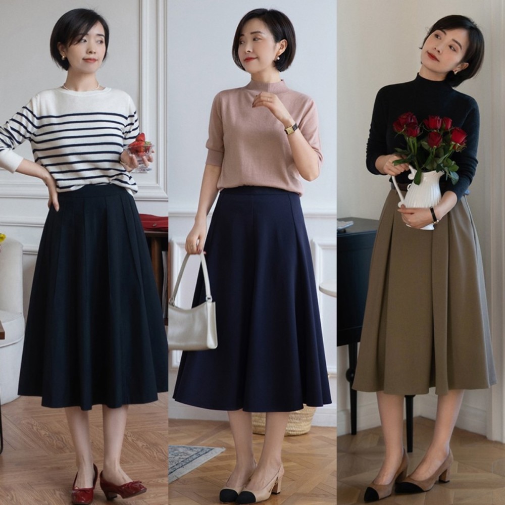 40岁的女人穿半身裙,建议搭配这4双"低跟鞋",显高又优雅插图