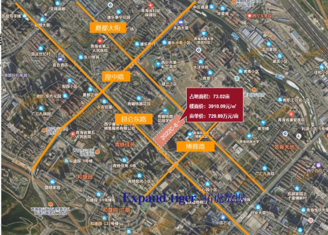 城东区挂出的2022c-8地块位于昆仑大道北侧,属于曹家寨片区在2021年