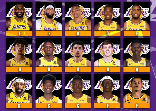 湖人队目前阵容名单为:詹姆斯,戴维斯,威少,施罗德,朗尼-沃克,达米安