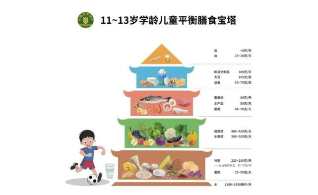 【收藏】6歲-17歲,中國學齡兒童平衡膳食寶塔(2022)