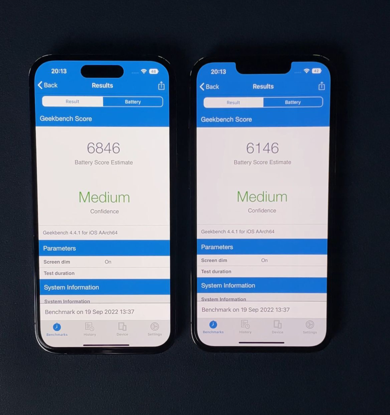 iPhone14Pro Vs 13Pro续航发热跑分测试对比