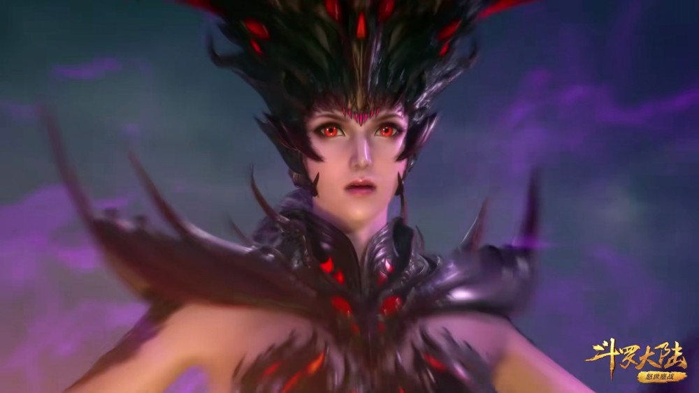 比比东在和唐三对峙的过程中,死亡蛛皇,噬魂蛛皇来回切换,双生武魂的