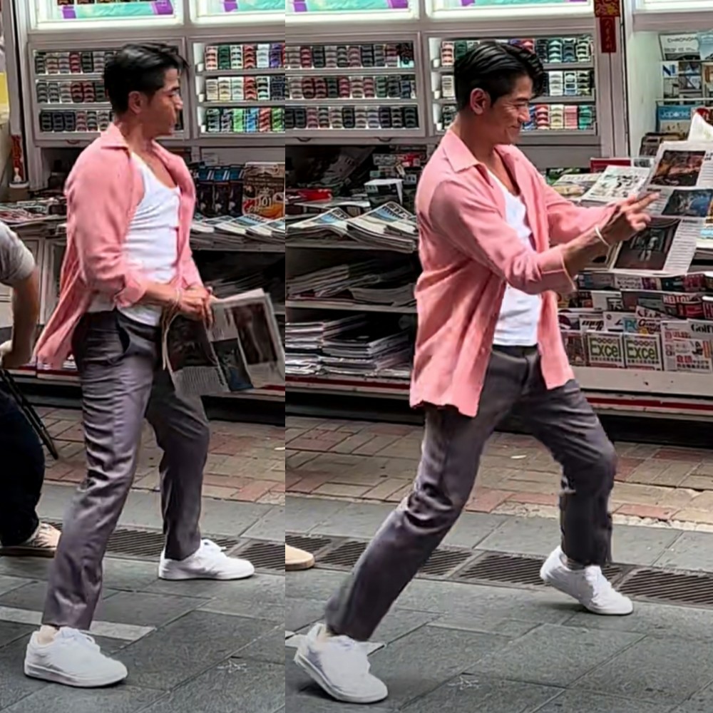 56岁郭富城香港闹市中跳舞,动作灵活身材棒,与粉丝合照被赞友好