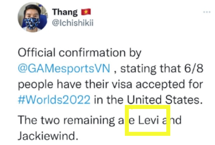 越南第一打野，GAM战队打野选手LEVI，签证不顺恐将无缘S12