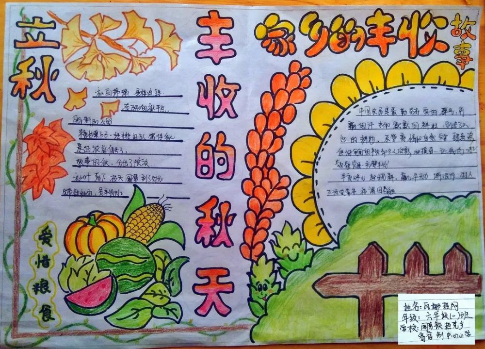【丰收节】"庆丰收 迎盛会"手抄报大赛,为最美的作品投一票!_腾讯新闻