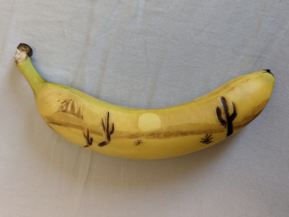 香蕉上画画图片图片