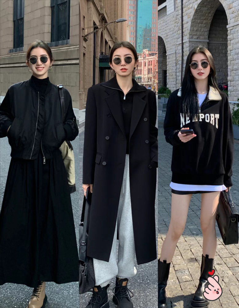 衣服越穿越厚,穿衣显胖的几率也会跟着增加,而深色有很好的视觉收缩