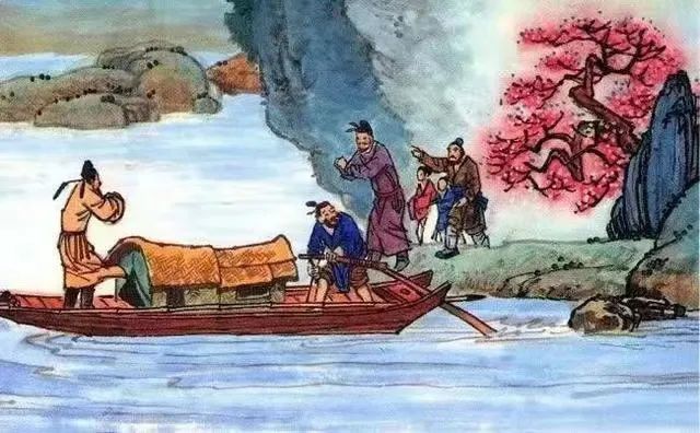追赶到桃花潭渡口送别李白的场景,把朋友间那种即将离别难舍难分的的