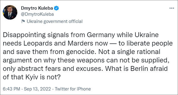 德国总理再次拒向乌克兰提供坦克：领导力并不意味着你要做别人要求你做的事