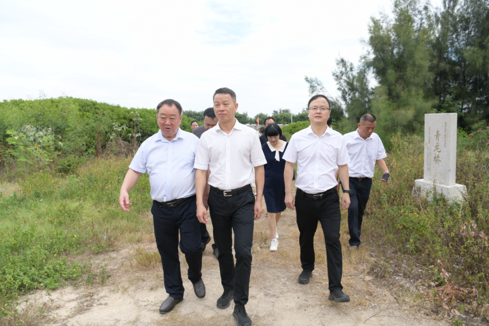 王春雷一行先后来到东岭镇东埭村石船山红色文化公园,东埭支部民兵