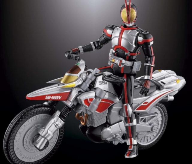 假面骑士555食玩装动双座驾官图 超帅气的边车猛击者与机动天马
